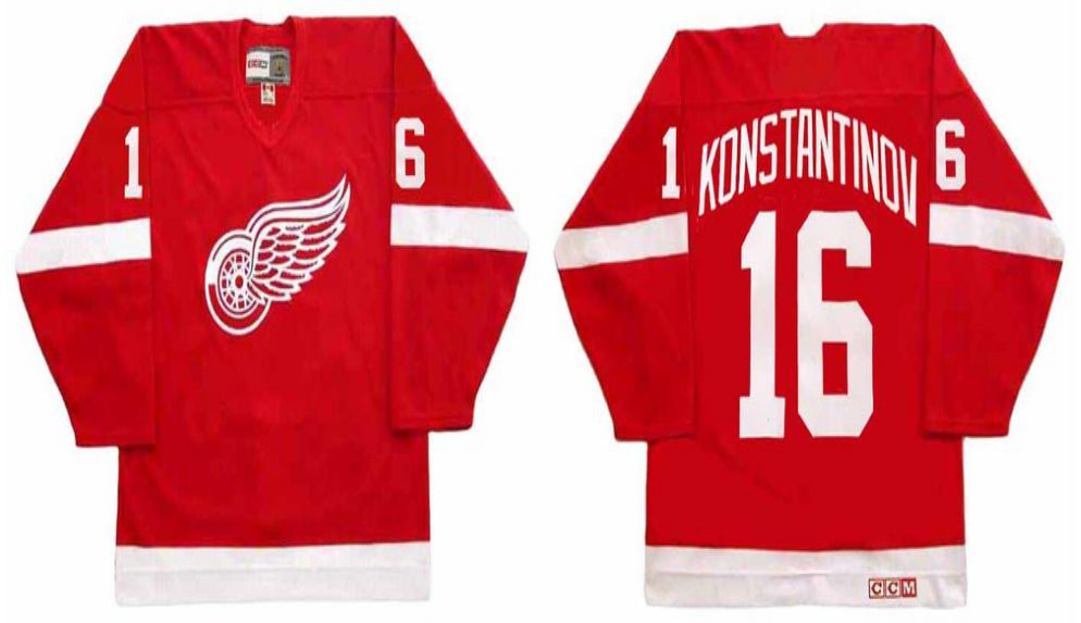 2019 Men Detroit Red Wings #16 Konstantinov Red CCM NHL jerseys